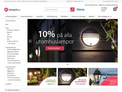 Lamp24.se Screenshot