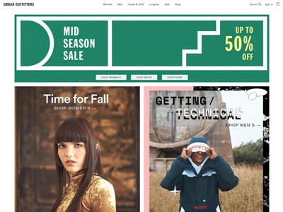 Urban Outfitters Screenshot